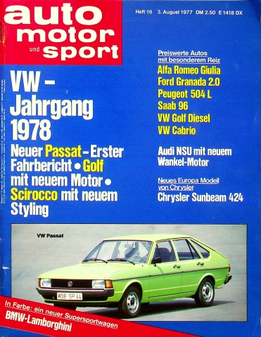 Deckblatt Auto Motor und Sport (16/1977)